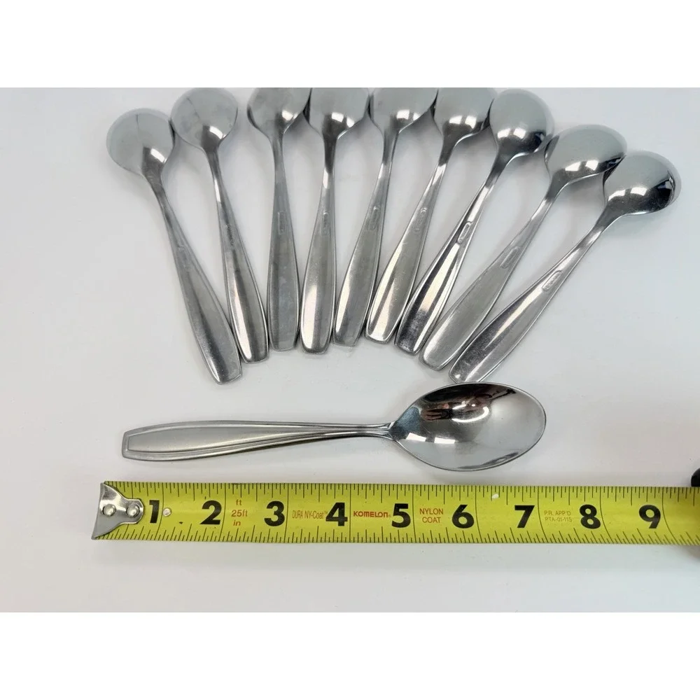 Oneida Satin Bristol Everdale Stainless Soup Spoons Lot Of 10